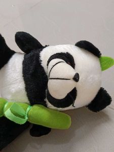 Adorable Panda Stuffed Toy with Bamboo