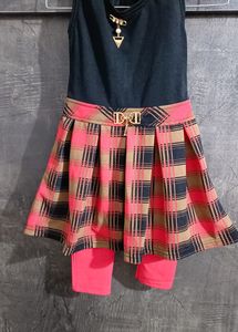 Girls Pink Party And Casual Wear Dress