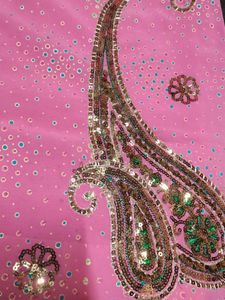 Pink Embellished Saree