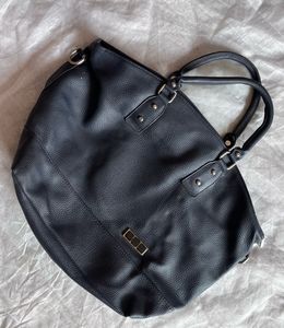 Stylish Dark Blue Faux Leather Hobo Bag