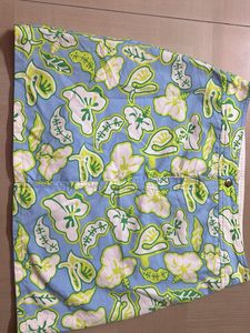 Blue Floral Print Skirt/Shorts