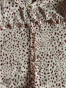 Chic Ruffle Leopard Print shirt