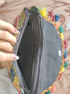 Boho Patchwork Sling Bag with Tassels