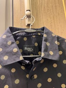 last price Men's Black Polka Dot Button-Down Shirt
