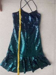 Sparkling Sequin Ombre blue Mini Dress
