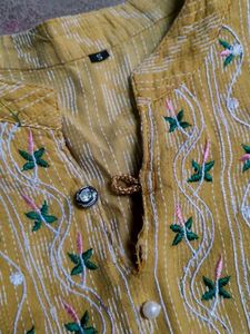 Yellow Floral Kurti
