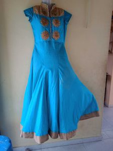Beautiful Blue Embroidered Gown