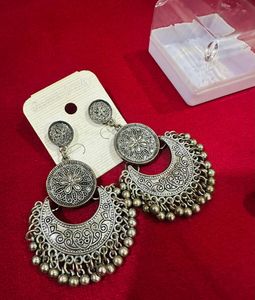 Combo - Boho Silver Tone Earrings &amp; Ring Set