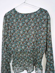 Floral Print V-Neck Top