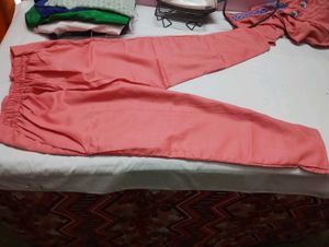 Embroidered Peach Kurta set