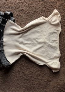 Cream Polka Dot Knit Top