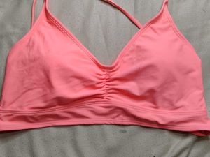 Peach Bra with Criss-Cross Straps