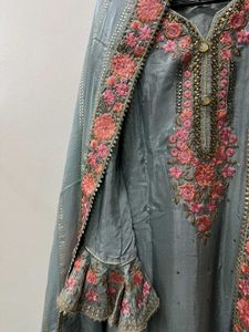 Grey Silk Garara Suit