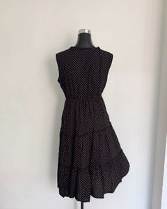 Chic Polka Dot Tiered Midi Dress