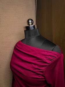 Burgundy Velvet Long Sleeve Top