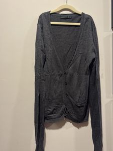 Classic Grey V-Neck Cardigan