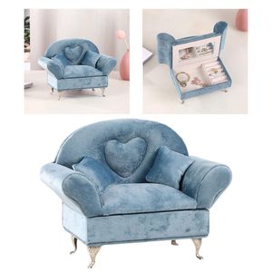 Adorable Blue Sofa Jewelry Box