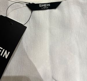 SHEIN White Tie-Front Crop Top