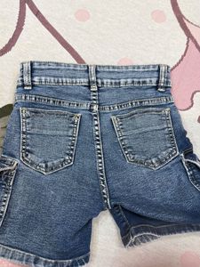 Blue Denim Cargo Shorts