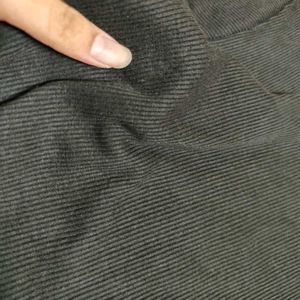 Ribbed Black Top with Cute Cuffs