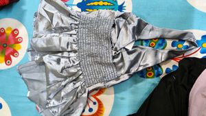 Elegant Silver Silk Blouse