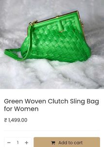 Green Woven Clutch Sling Bag
