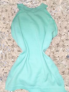 Cyan Blue Crop Top