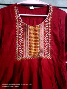 Maroon Kurta