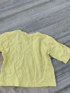 Cute Yellow T-Shirt with Purple Pocket
