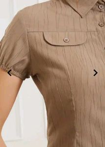 brown puff sleeve shirt