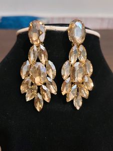 BIG SIZE KOREAN GLASS STONE NECKLACE SET