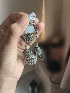 Oxidized Silver Jhumka Earrings