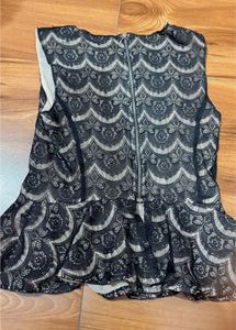 Elegant Black Lace Peplum Top