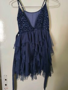 Stunning Navy Blue Tulle Party Dress