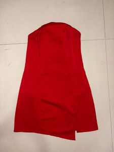 Red Strapless Mini Dress Party Wear
