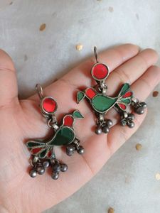 Orignal glass handmade antique bird Earrings