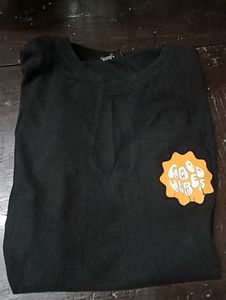Black T-Shirt with "Good Vibes" Graphic