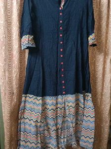 Elegant Black Kurta with Geometric Print