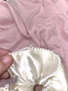Elegant Pearl &amp; Satin Scrunchie