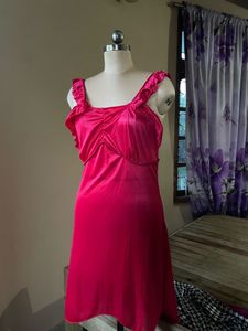 Vintage Pink Ruffle Lingerie Dress