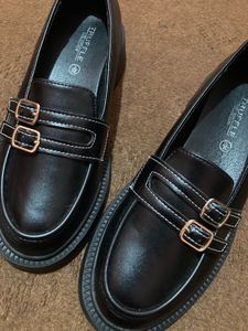 Truffle collectionLeather Double Buckle Loafers