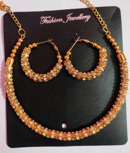 Alloy Gold Plated Dimond Jwellery Set