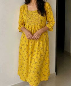 Vibrant Yellow Floral Print Kurta