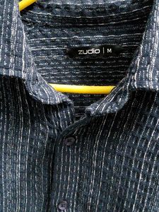 Navy Striped Casual Shirt