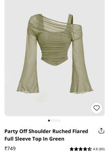 Chic Ruched Off-Shoulder Flare Sleeve Top