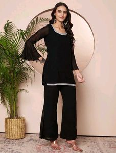 Elegant Black Kurta Set with Dupatta