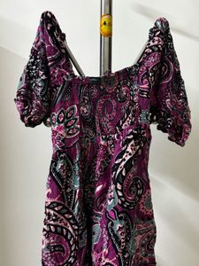 Zudio Flowy Pink Paisley Print Dress