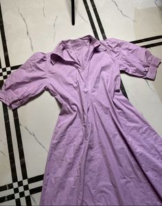 price drop  Lavender Puff Sleeve Midi Dress