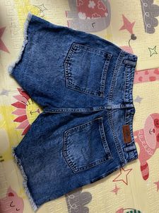 Blue Denim Cut-Off Shorts