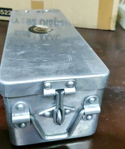 METAL JEWELLERY BOX WITH VELVET LINING INSIDE